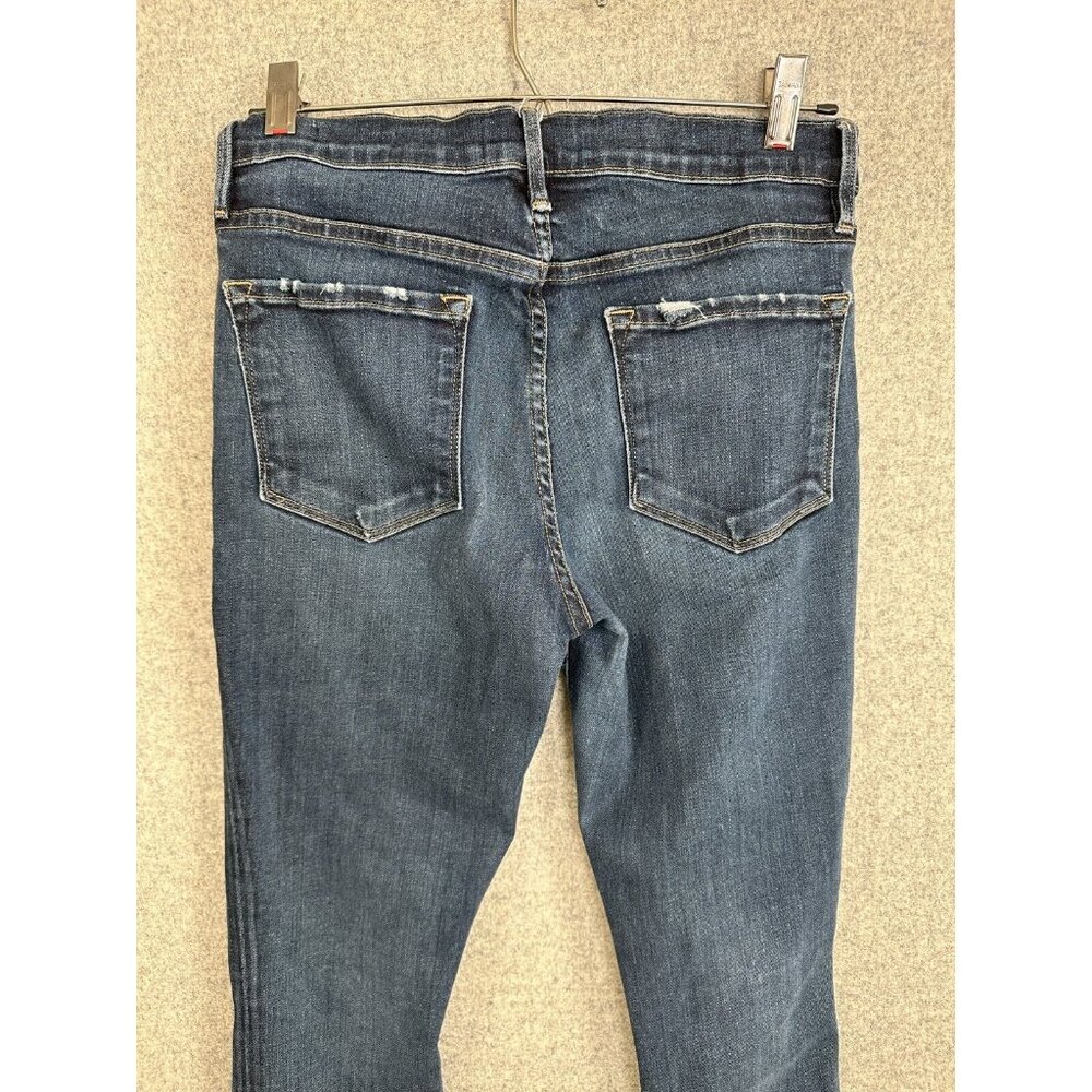 Frame Le Skinny De Jeanne Jeans Blue Medium Wash 29 Wooster Frayed Distressed - Picture 16 of 16